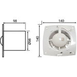 Вентилятор вытяжной BETTOSERB с обратным клапаном, с датчиком движения и таймером, Белый (12150)