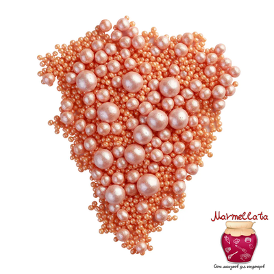 Шоколадный декор "Жемчуг ПЕРСИК" 3 размера №139, 100 гр.