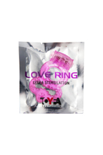 Розовое эрекционное кольцо с вибратором и подхватом (Цвет: розовый)