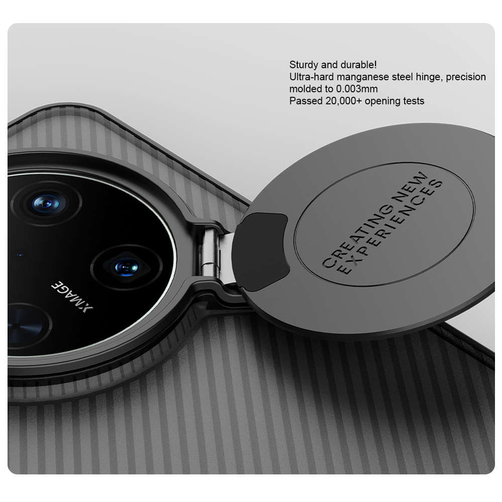 Чехол прозрачный тонированный (Transparent Black) от Nillkin с металлической откидной крышкой для камеры на Huawei Mate 70, серия CamShield Prop Case