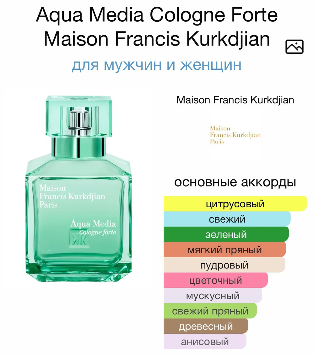 Aqua Media Cologne Forte Maison Francis Kurkdjian