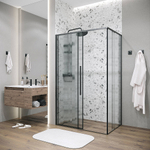 Душевой уголок Grossman Galaxy 140х100 120.K33.01.1410.21.02 стекло шиншилла/профиль черный матовый
