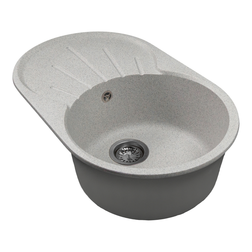 Мойка ML-GMS105 СТАНДАРТ овальная с крылом, серый (310), 740*460*190мм