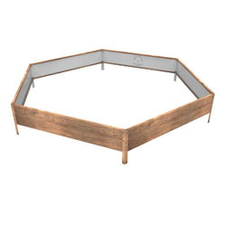 Клумба многоугольная оцинкованная с ножками 1 ярус Темное дерево