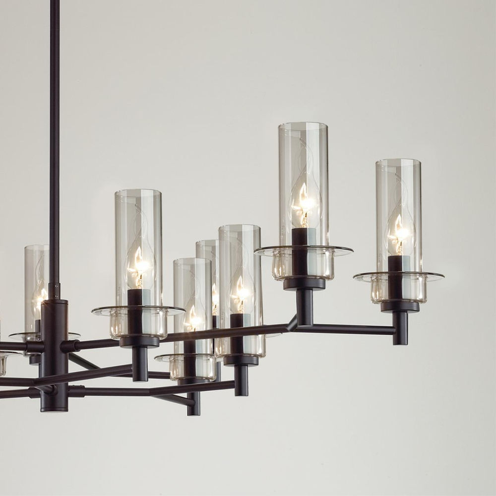 6555/12C CLASSI LN25 30 черный/дымчатый/металл/стекло Люстра потолочная E14 12*40W 220V MADONNA