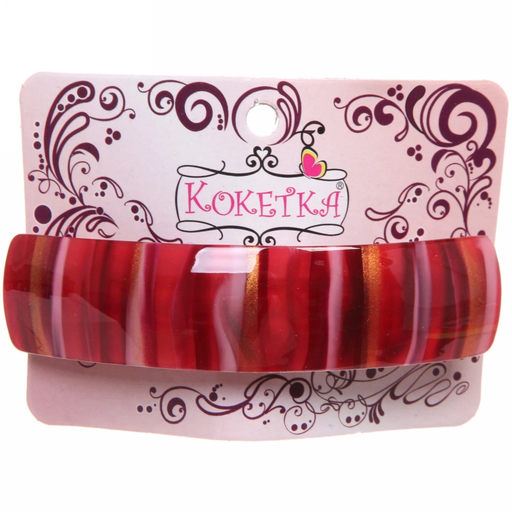 Заколка автомат «Calista - Mina», прямоугольник., 6 цветов, 9*2,5см (Кокетка)