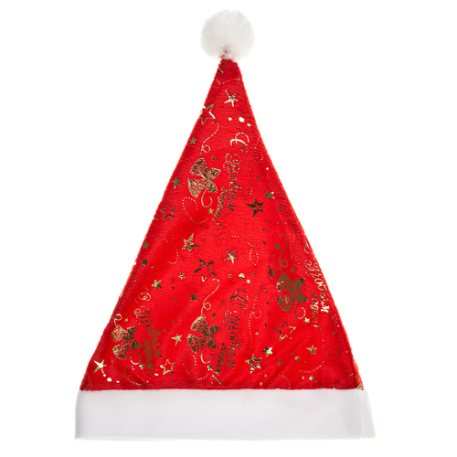 Колпак Новогодний, С Новым Годом!, Красный, 28*38 см, 1 шт.