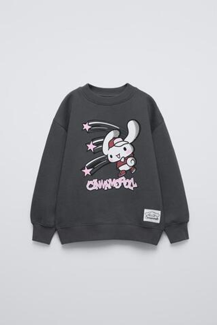 ZARA ХУДИ С ПРИНТОМ CINNAMOROLL © SANRIO, АНТРАЦИТОВО-СЕРЫЙ