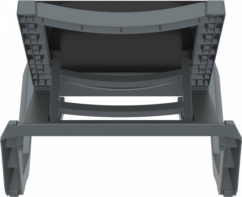 Шезлонг-лежак пластиковый Siesta Contract Rio Pro, темно-серый, черный