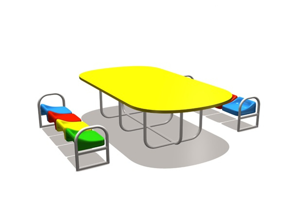 Стол со скамьями детский МД022