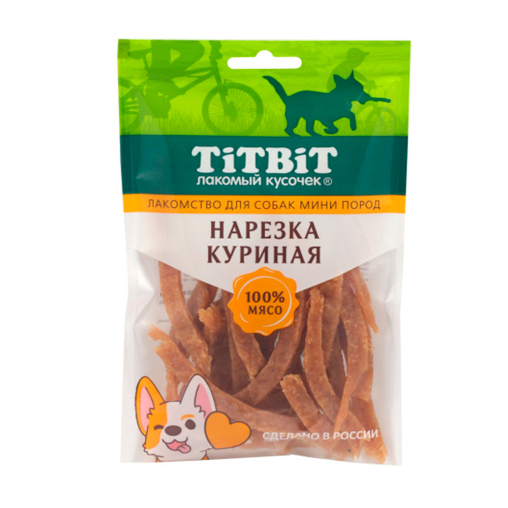 Лакомство Титбит Нарезка куриная для собак мини пород 70 г