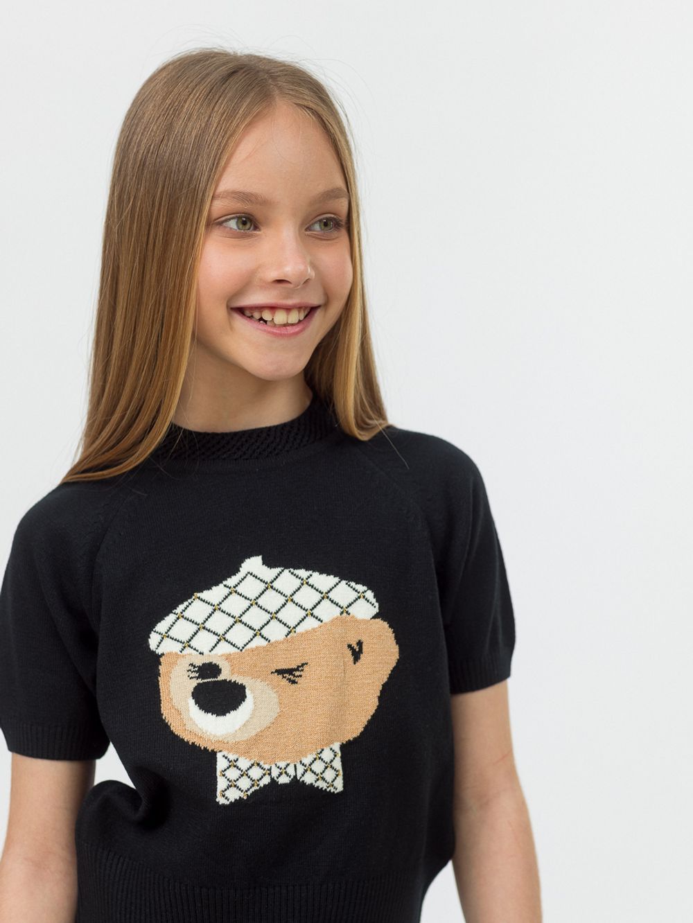 Джемпер для девочки в школу AT1020 черный