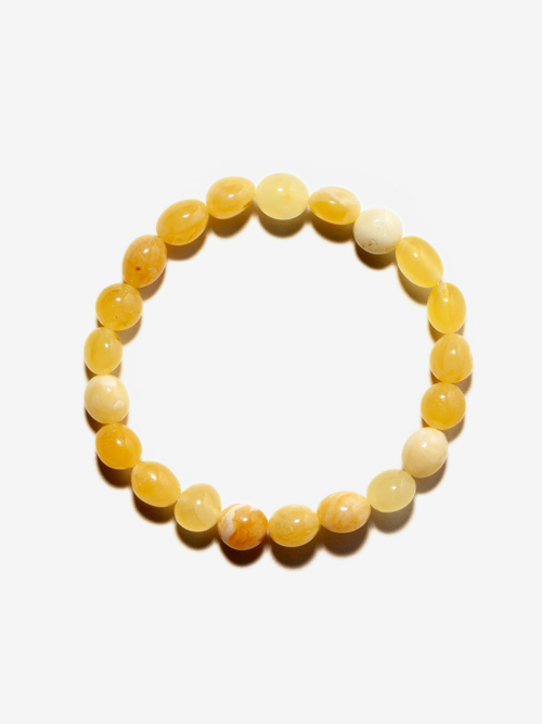 Браслет из цельного янтаря мятый шар 8-9 мм