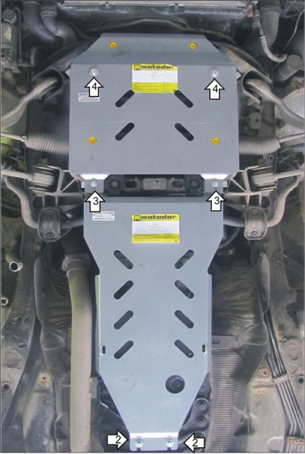 Защита картера Двигателя. 2 мм, Сталь. для Mercedes S-class 1998-2002 MOTODOR.01236