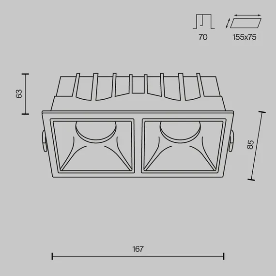 Встраиваемый светильник Альфа / Alfa LED 30 Вт 4000 К 36° Technical dl043-02-15w4k-sq-w