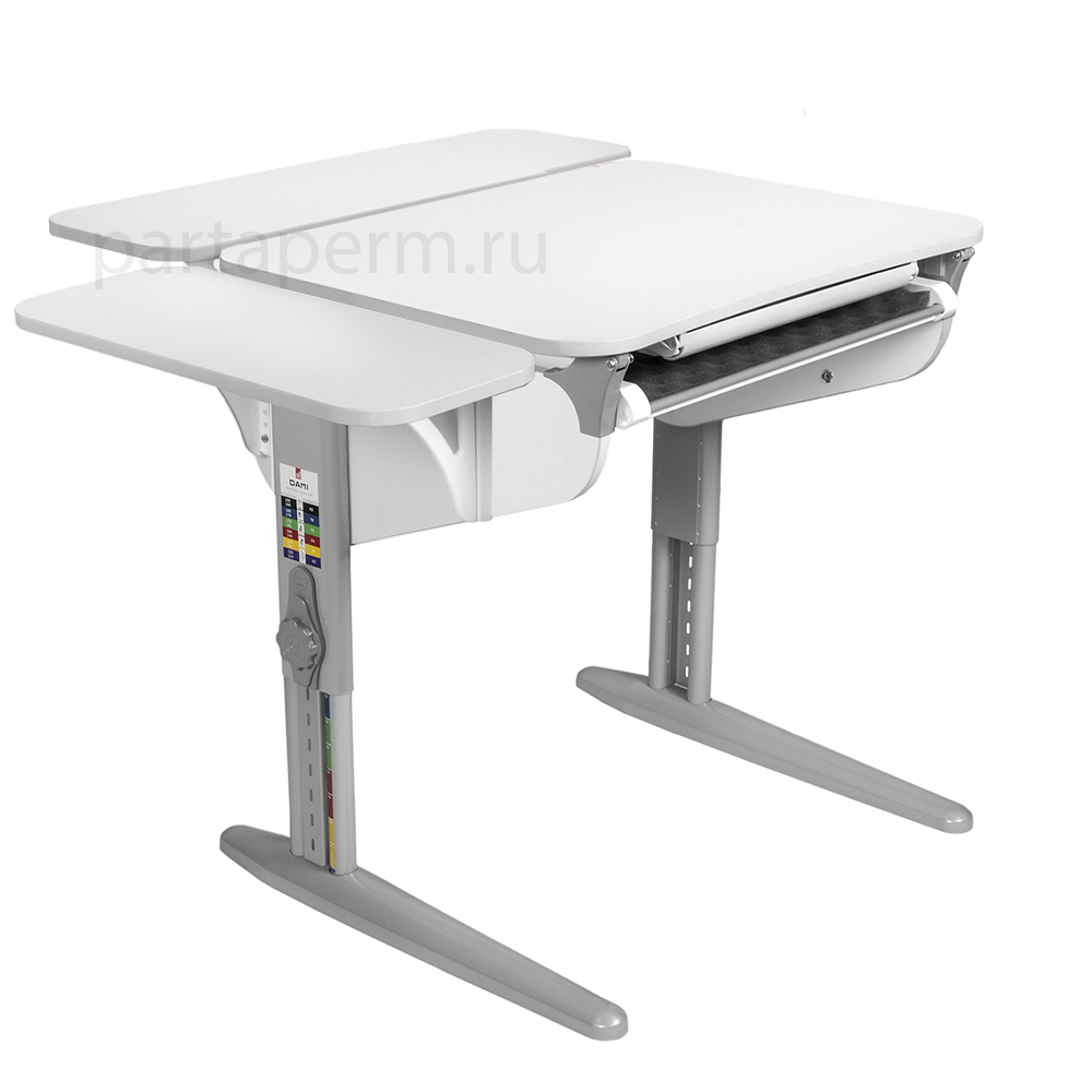 Растущая парта Дэми СУТ 44 с лотком и полками СУТ.32.250 и СУТ.45.310 (1000×715 мм)