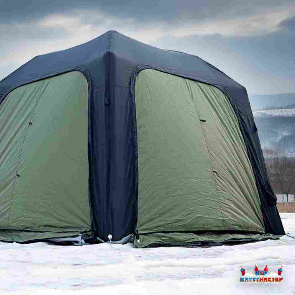 Пневмокаркасная палатка-шатёр «Снежный Очаг» 3×3×2,3 м — из ПВХ, морозостойкая