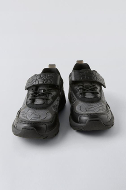 ZARA КРОССОВКИ С ЦВЕТОЧНЫМИ ДЕТАЛЯМИ, ЧЕРНЫЙ