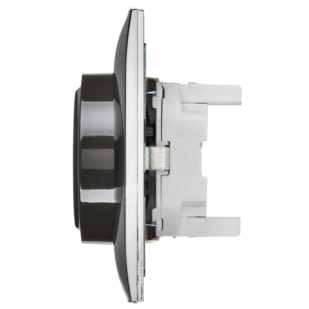 SKANDY Розетка 2-местная с заземлением с защитными шторками 16А в сборе SK-R07N металл никель IEK