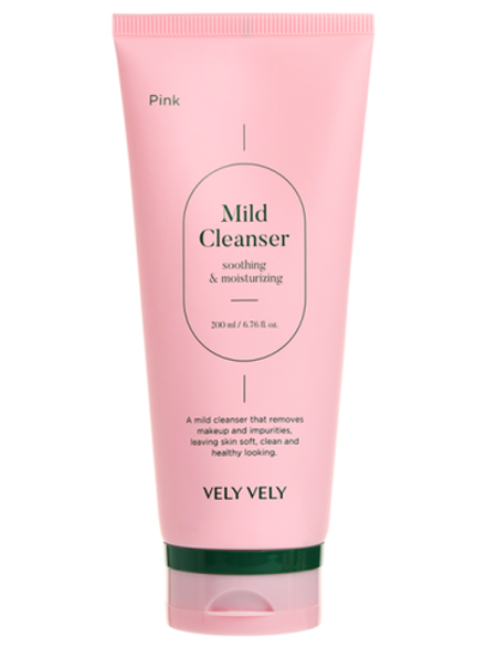 Vely Vely Успокаивающий слабокислотный гель для умывания Pink Mild Cleanser 200 мл