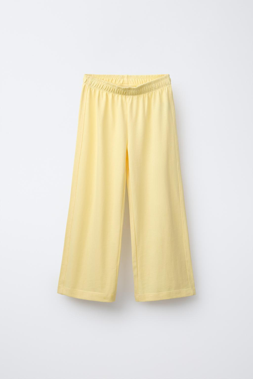 ZARA ОДНОТОННЫЕ БРЮКИ WIDE LEG HEAVY WEIGHT, ЖЕЛТЫЙ