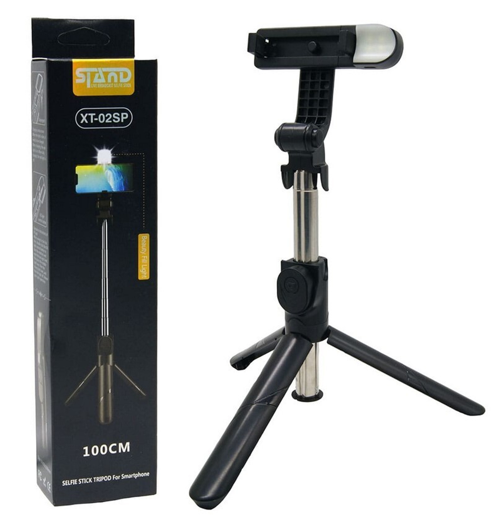 Монопод для селфи+Tripod XT-02SP Bluetooth (черный)