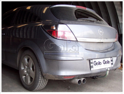 Оцинкованный фаркоп на Opel Astra H хетчбек 3/5 дверей 2004-2009, номерной знак на заднем бампере (без электрики), Galia O047A