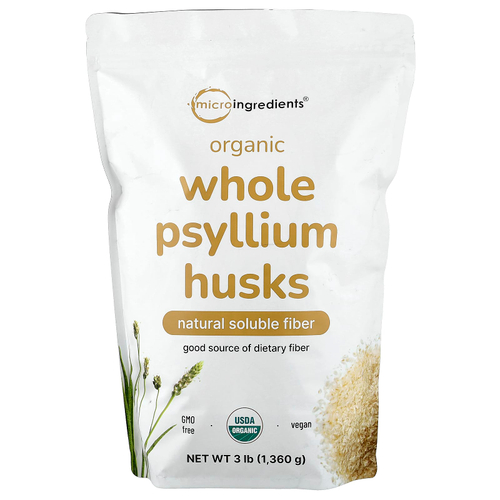 Micro Ingredients, органическая цельная шелуха семян подорожника, 1360 г (3 фунта)