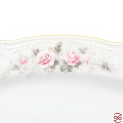 Блюдо овальное Bernadotte Серая роза золото 36 см