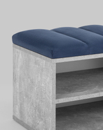 Обувница Хольст серая велюр синий