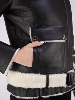 Дубленка зимняя натуральная укороченная