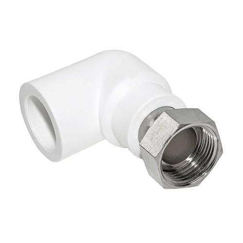 10138120  Угол с накидной гайкой 20х3/4" (80/20) (Valfex) БЕЛЫЙ