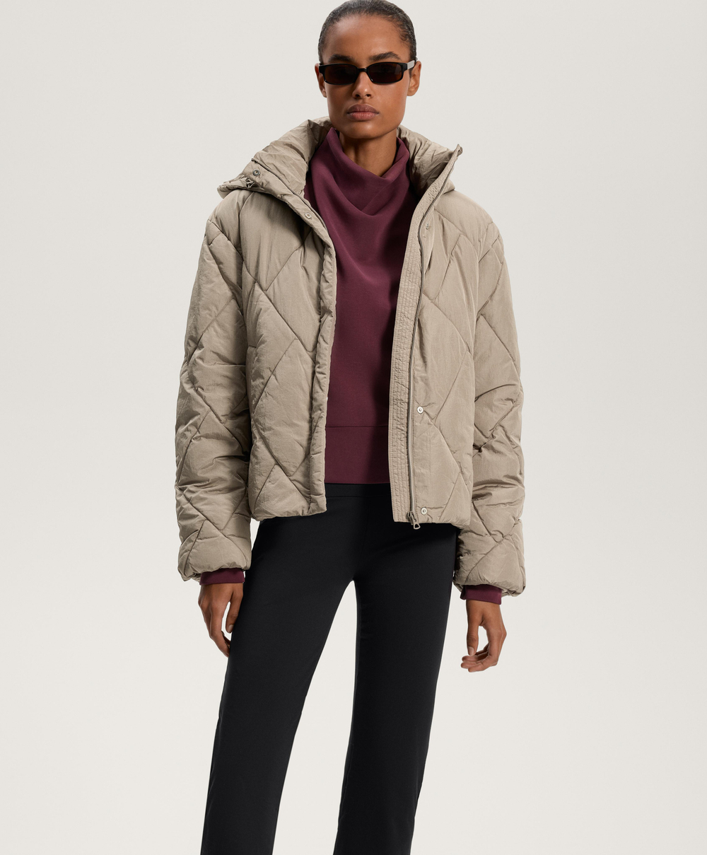 Oysho Толстовка с воротником-стойкой из мягкого модала, темно-гранатовый