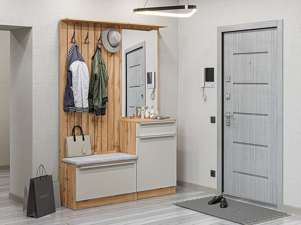 Прихожая Стиль-02 Silky Light Grey Дуб Вотан