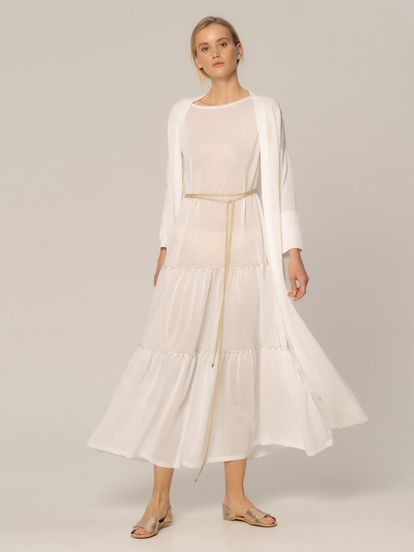 Женское платье белого цвета из вискозы - фото 2