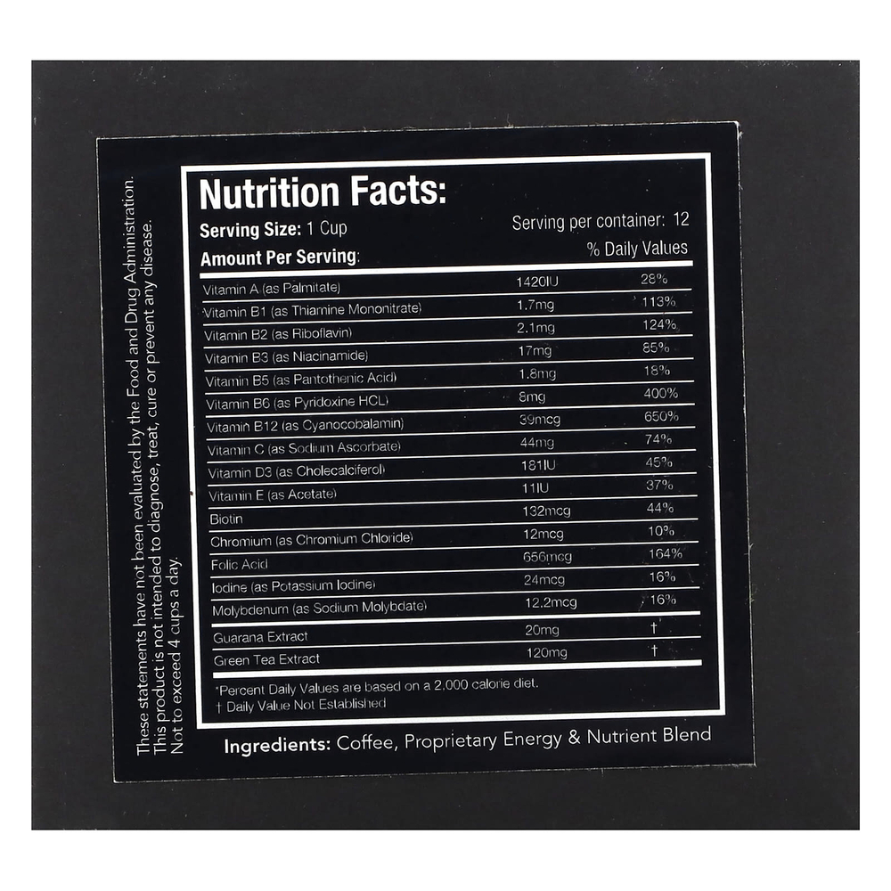 6AM Run, Vitamin Kup Coffee, французская обжарка, темный, 12 порционных чашек, 120 г (4,23 унции)