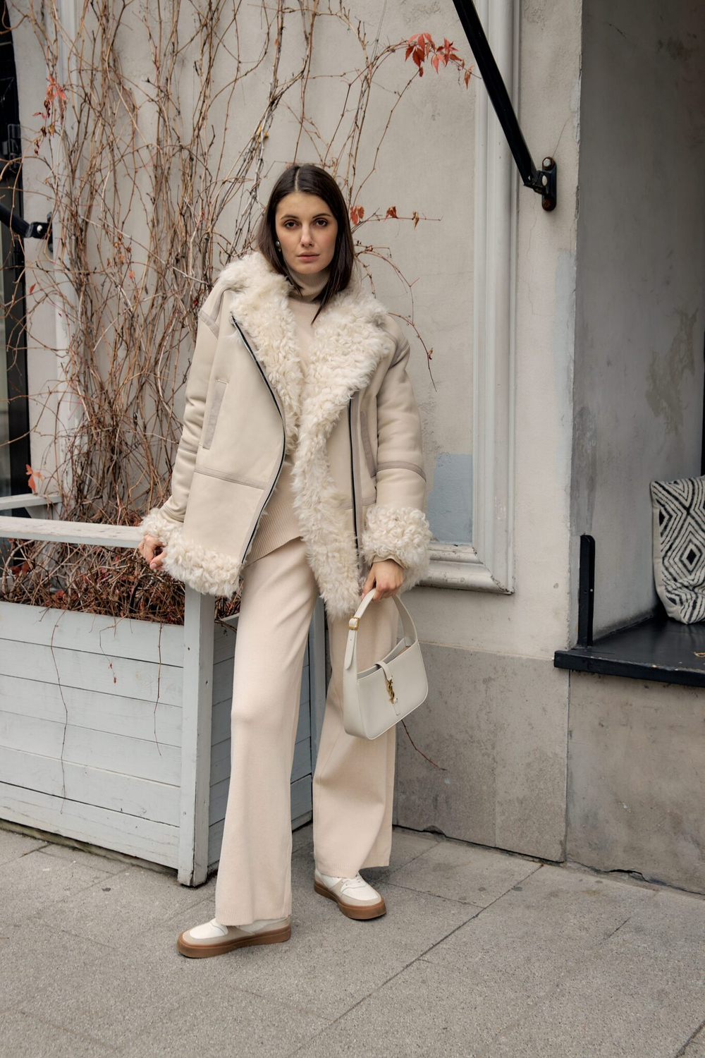 Дубленка двусторонняя Тиградо молочная