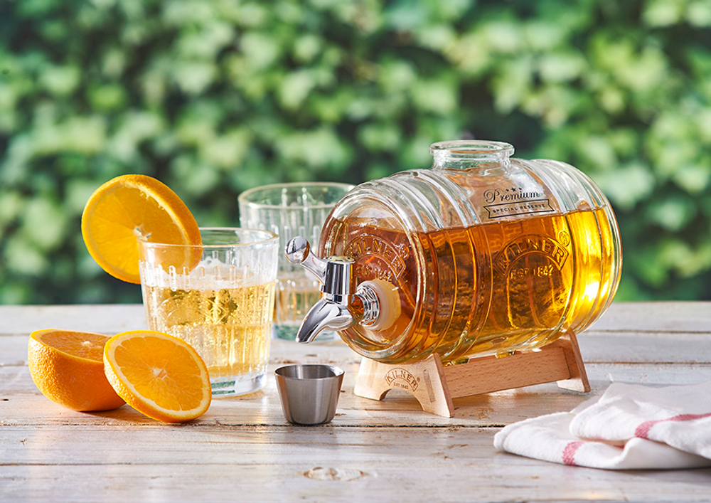 Диспенсер для напитков Barrel на подставке 1 л в подарочной упаковке Kilner