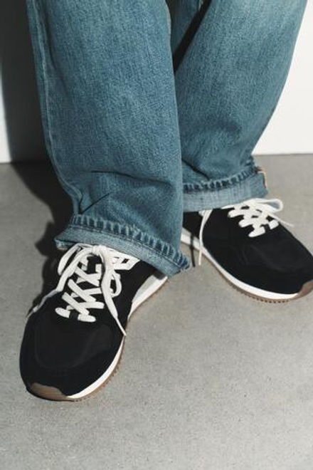 ZARA КОНТРАСТНЫЕ БЕГОВЫЕ КРОССОВКИ, ЧЕРНЫЙ