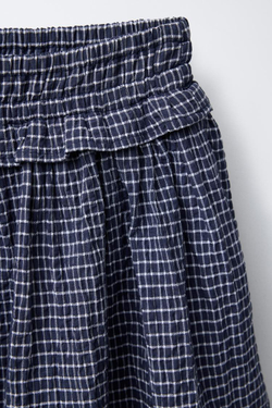 ZARA КЛЕТЧАТАЯ ЮБКА-ШОРТЫ, МОРСКОЙ СИНИЙ