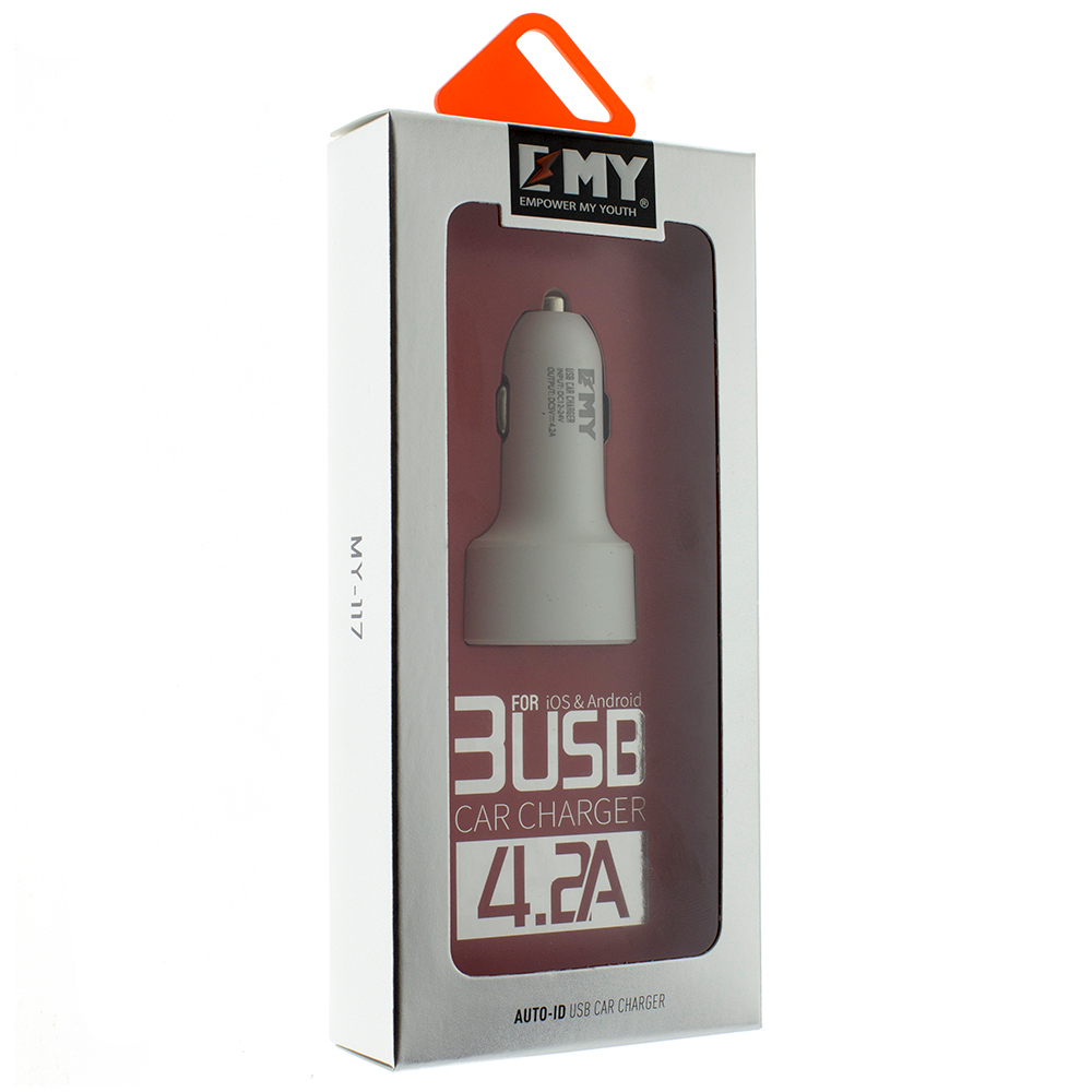 АЗУ 3USB 4.2A MY-117 EMYX white