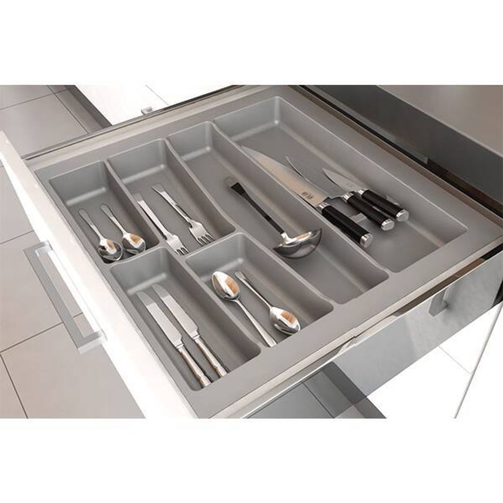 Ёмкость в базу 600 для столовых приборов, цвет орион серый / глубина 500