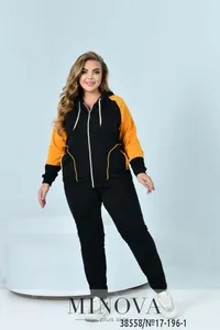 Костюм 17-196-1-черный-горчица Minova