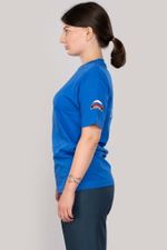 Футболка женская МЧС цв. василек (вышивка)