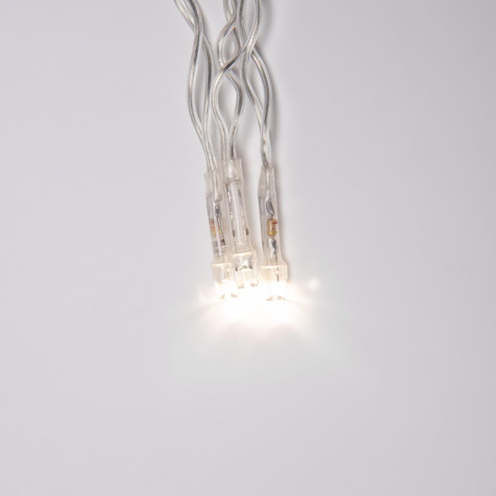 ULD-B6007-200-STK WARM WHITE IP44 Бахрома светодиодная со статическим свечением. 6м. Соединяемая. 200 светодиодов. Теплый белый свет. Провод прозрачный. ТМ Uniel