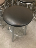 Табурет Сфера каркас хром основание круг экокожа черная