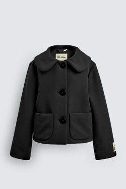 ZARA Х DISNEY КУРТКА С КРУГЛЫМ ВОРОТНИКОМ, ЧЕРНЫЙ