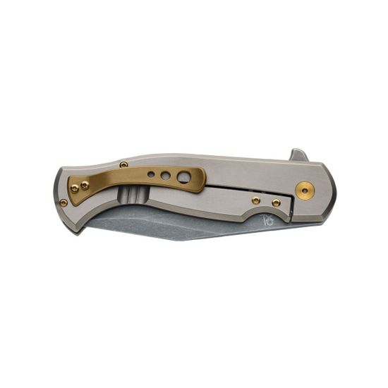 Складной нож FOX knives FX-524 TiCF East Wood Tiger c клинком из стали CPM-S90V, рукоять титан