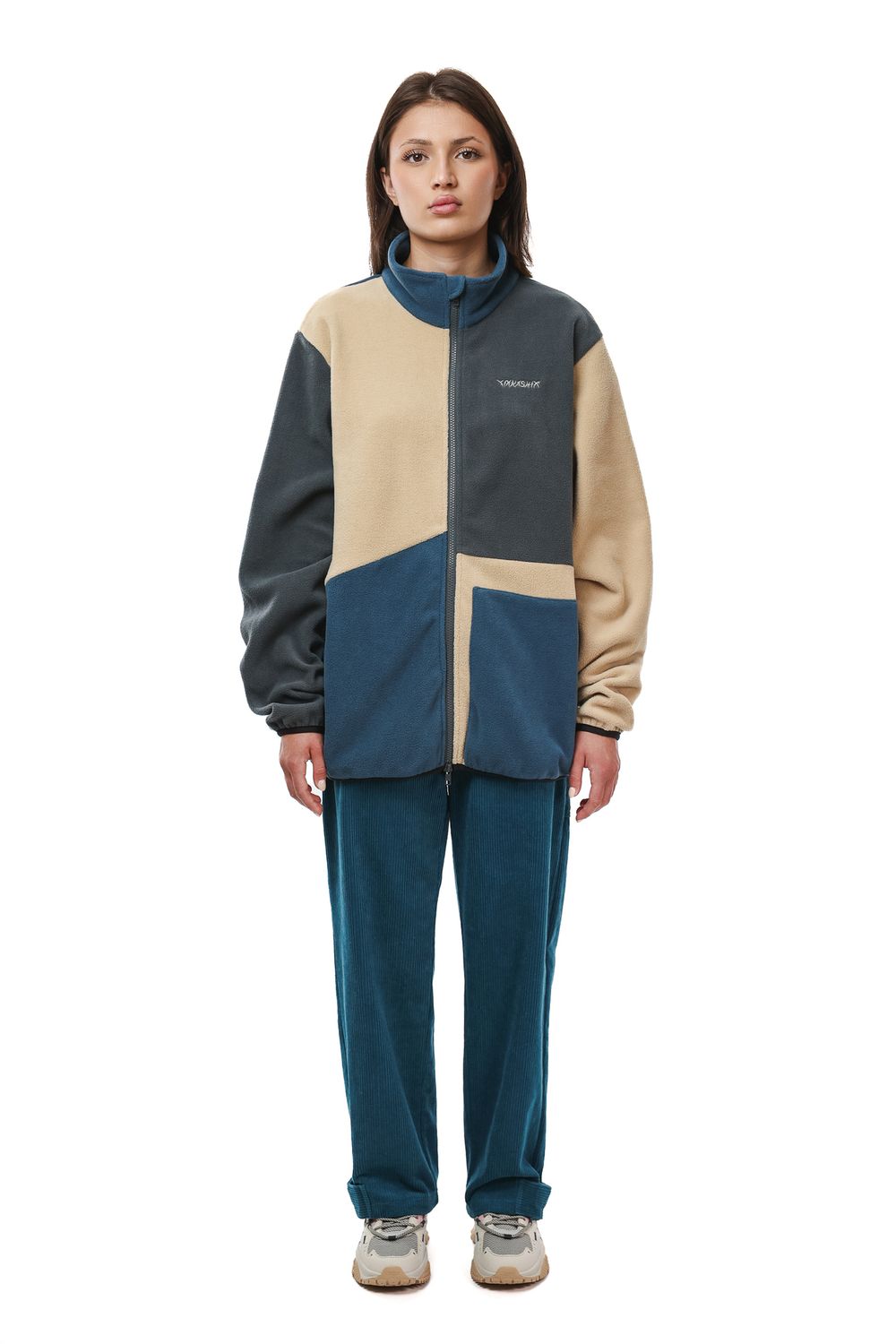 Толстовка Ymkashix Zip Colorblock Ranger пыльносиний/песочный/серый