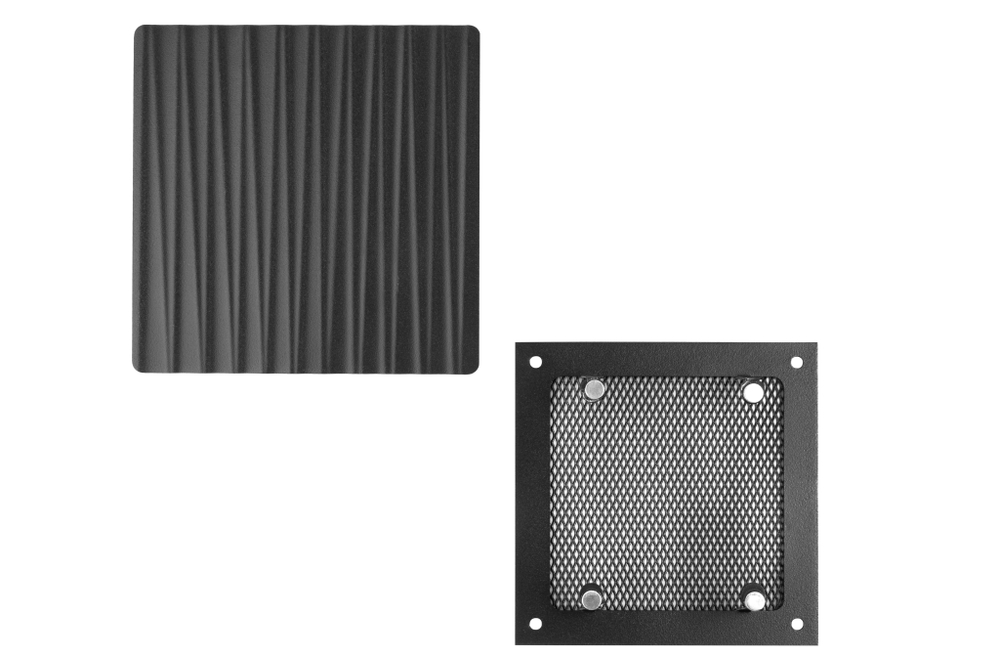 Решетка на магнитах квадратная RDV-150 Волна, черная матовая